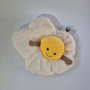 Rare Retired Amuseable Fried Egg Jellycat Yellow and Cream Cloud Accessory